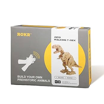 ROBOTIME ROKR T-Rex Dinosaur Walking Mechanical Wooden Model